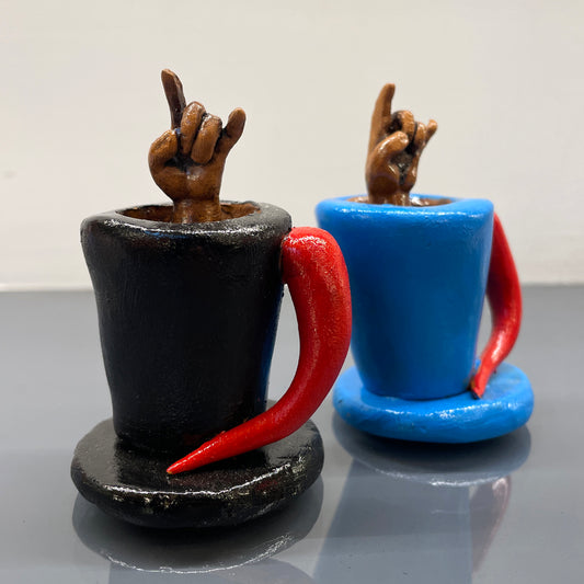 Tazzine scaramantiche in ceramica