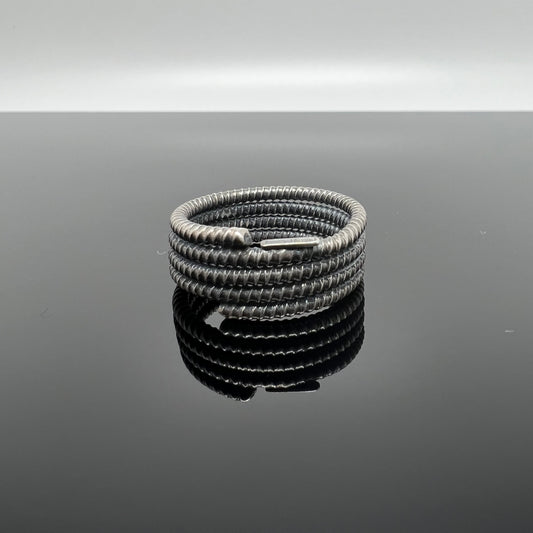 anello filo attorcigliato argento brunito