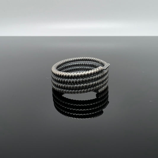 anello filo attorcigliato argento brunito