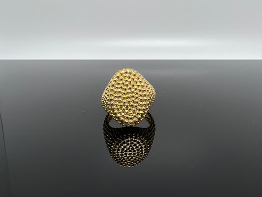 anello chevalier ovale puntinato