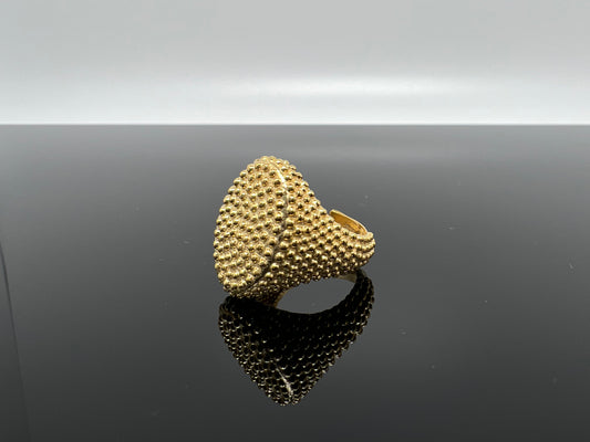 anello chevalier ovale puntinato