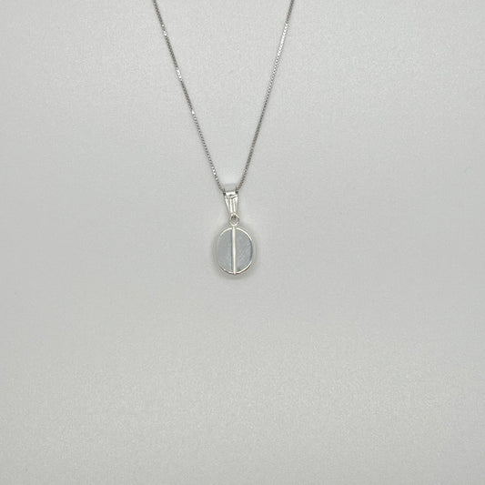 ciondolo chicco di caffè argento