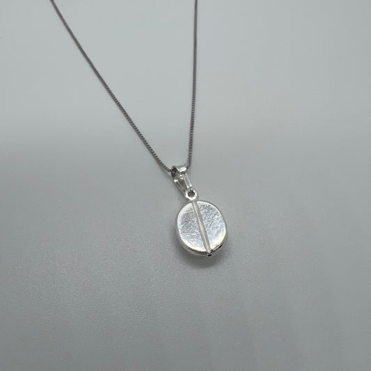 ciondolo chicco di caffè argento