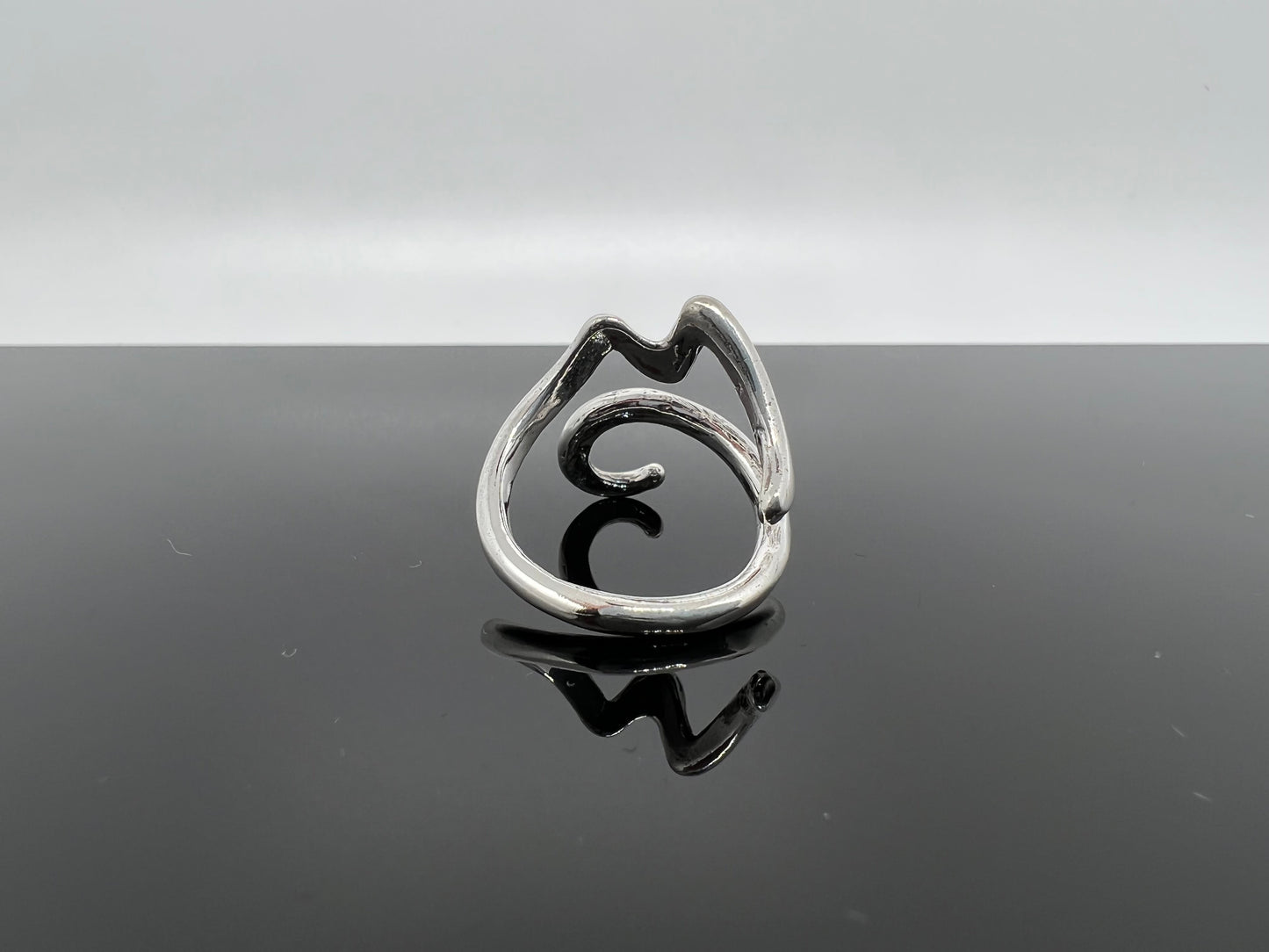 anello Vesuvio stilizzato argento