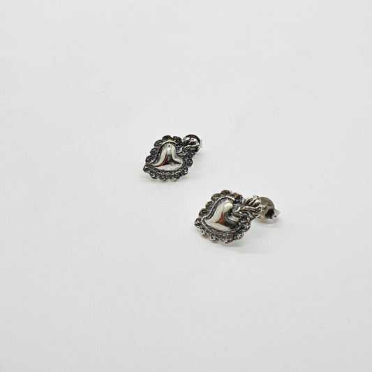 Orecchini lobo cuore sacro argento