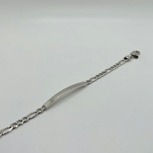 Bracciale argento 3+1 con targhetta