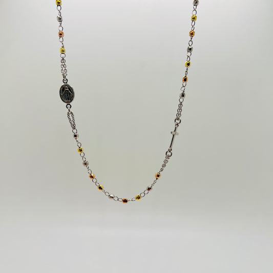 Collana argento Rosario brasiliano multicolor