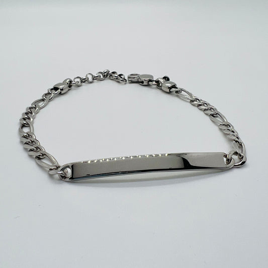 Bracciale argento 3+1 con targhetta
