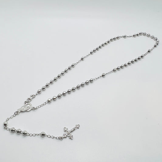 Collana argento Rosario Madonna disco