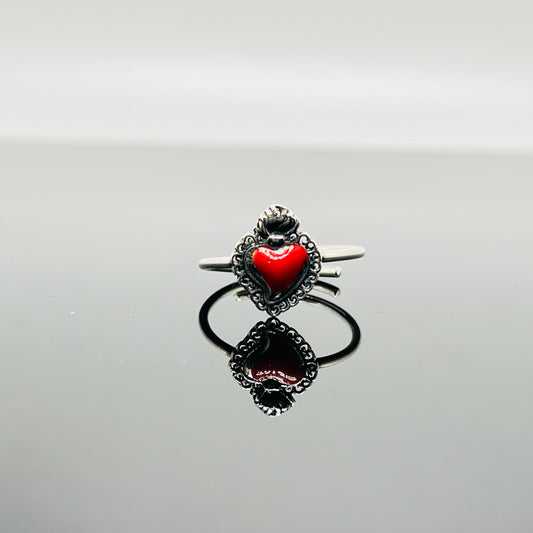 Anello fede cuore sacro smaltato