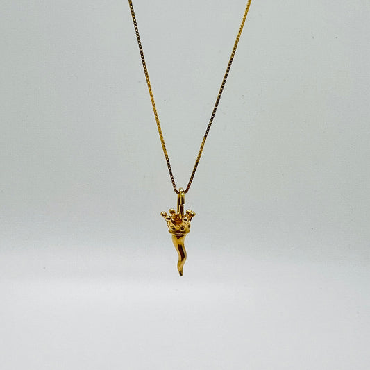 Collana argento corno Regina