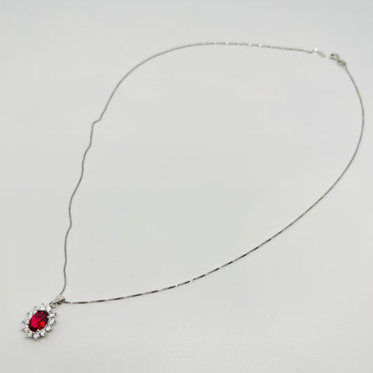 Ciondolo argento kate rosso