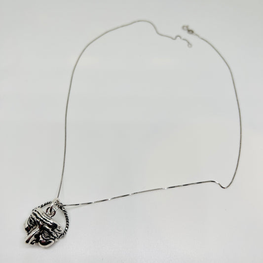 Ciondolo argento maschera Pulcinella