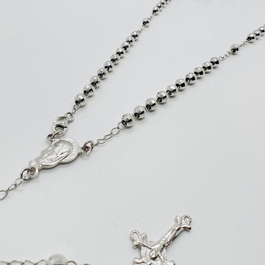 Collana argento Rosario Madonna disco