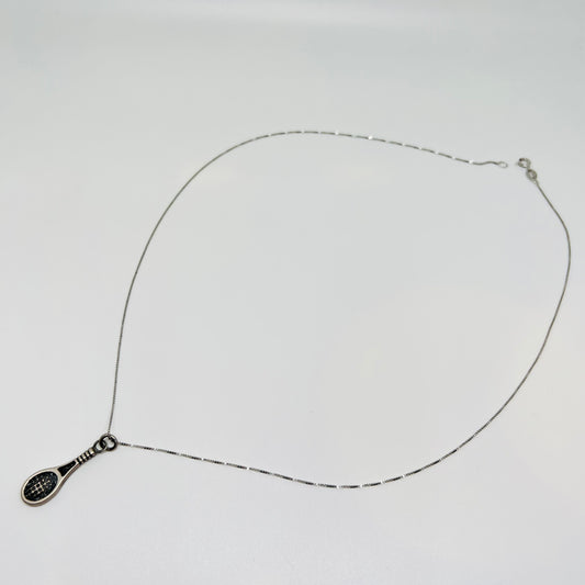 Ciondolo argento racchetta tennis
