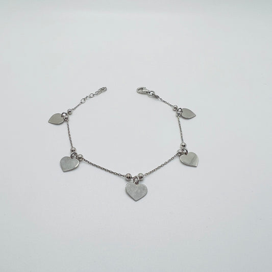Bracciale argento Cuori pendenti