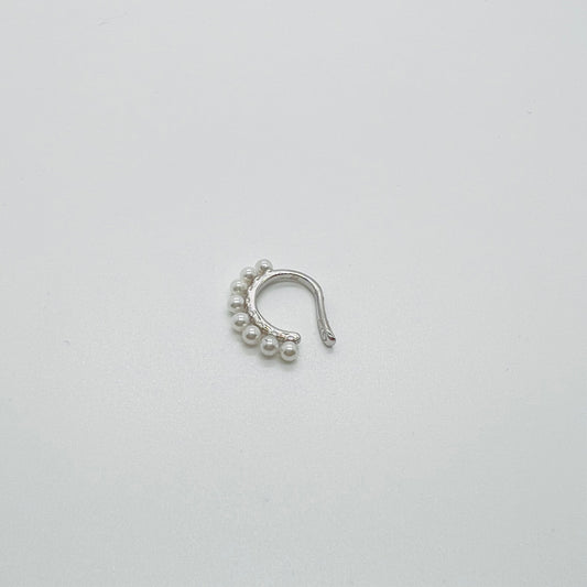 Ear cuff argento perline