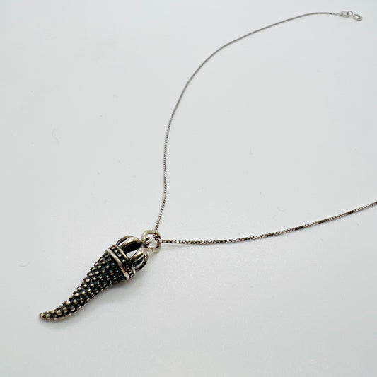 Collana argento Corno Puntinato