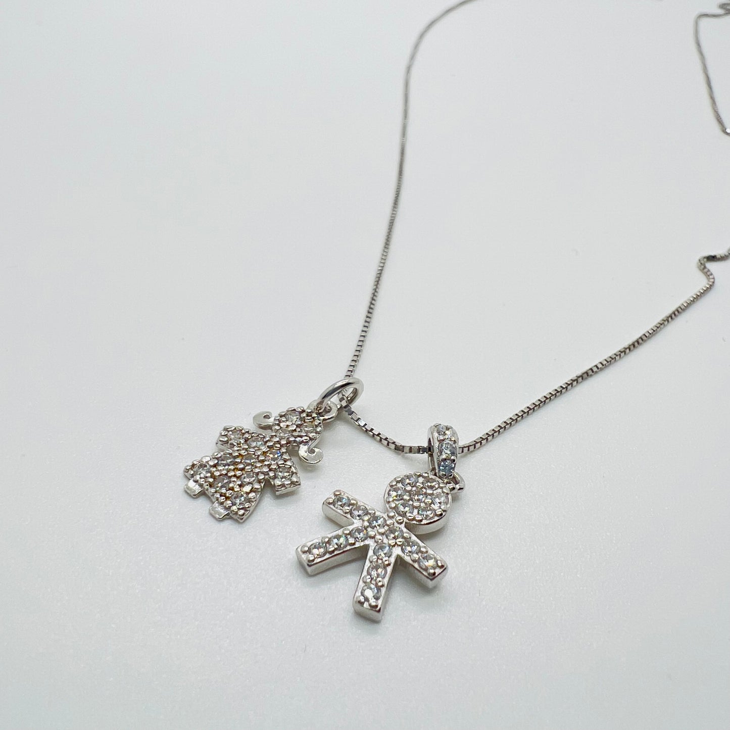 Collana argento Bebè zirconati