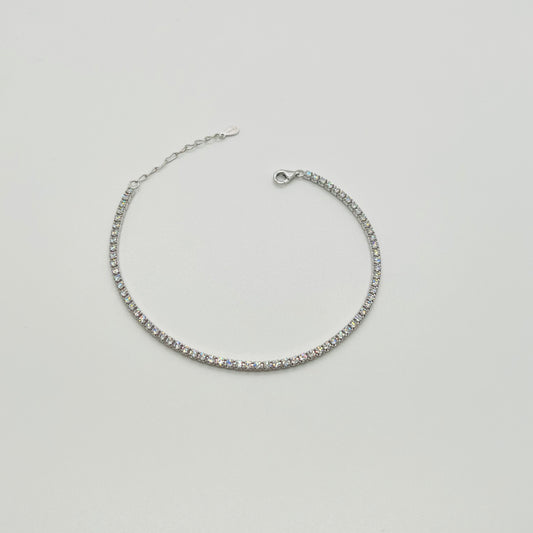 Bracciale argento Tennis bianco