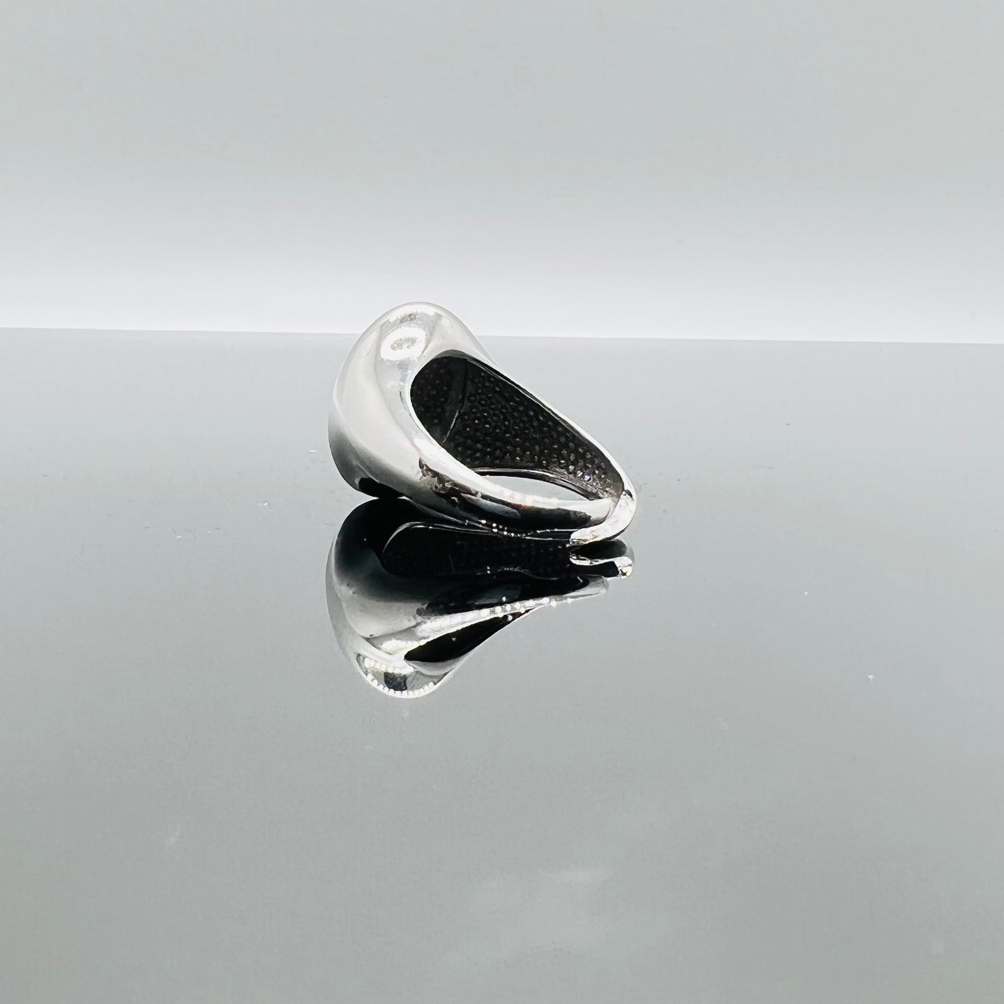 Anello chevalier ovale onice