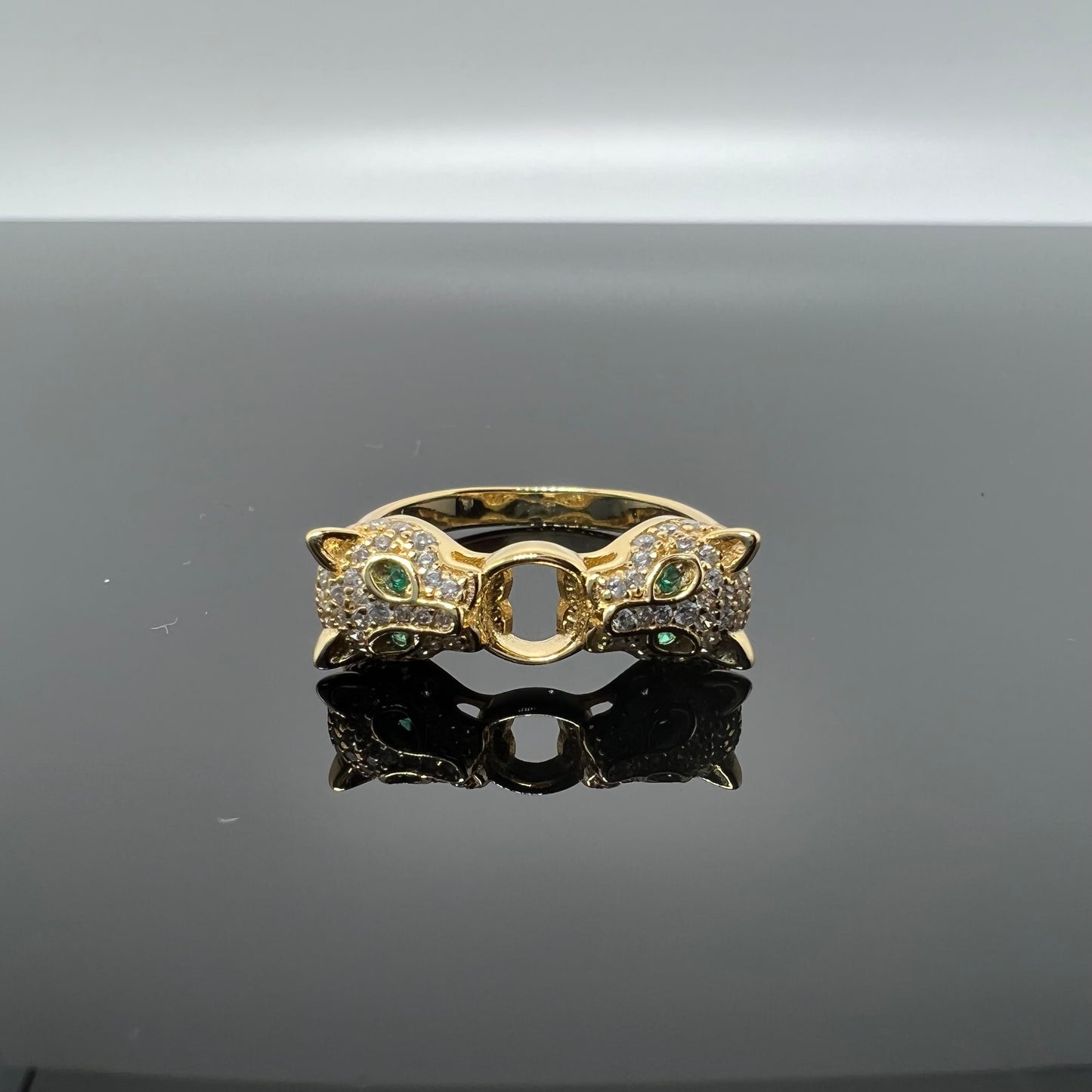 anello leopardo oro zirconi