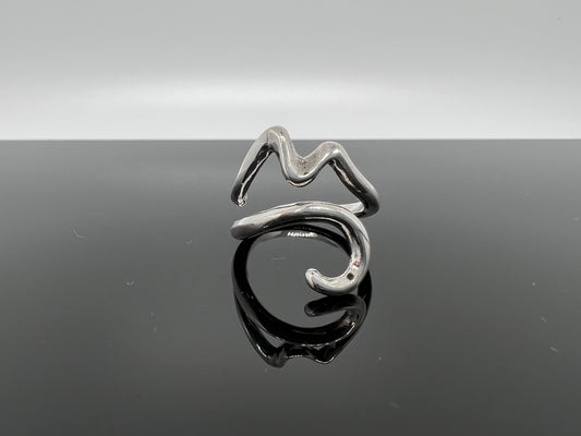 anello Vesuvio stilizzato argento