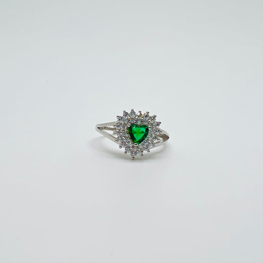 Anello solitario cuore pietra smeraldo v01
